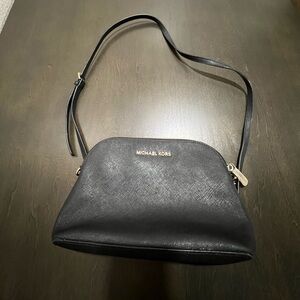 Michael Kors Black Crossbody Bag with Silver Details